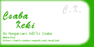 csaba keki business card